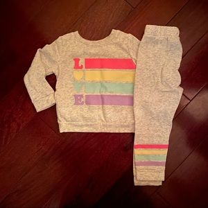 Girls Children’s Place “LOVE” Sweatsuit